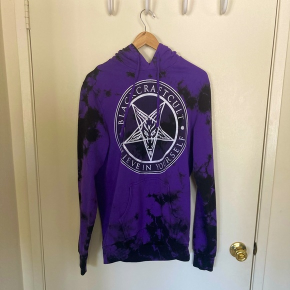 Black Craft Cult Sweaters - Black Craft Cult- purple acid wash hoodie